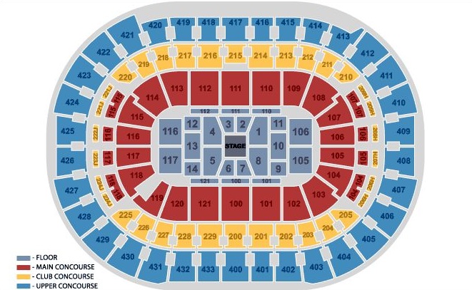 Center Stage Seating Chart